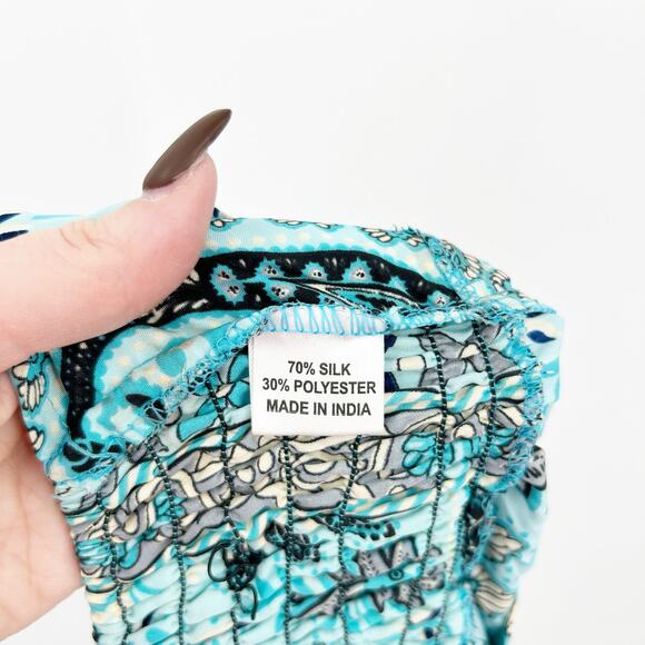 Womens Boho Gypsy Hippie Artsy Silk Blend‎ Paisley Wide Leg Palazzo Pants OS - Picture 6 of 7